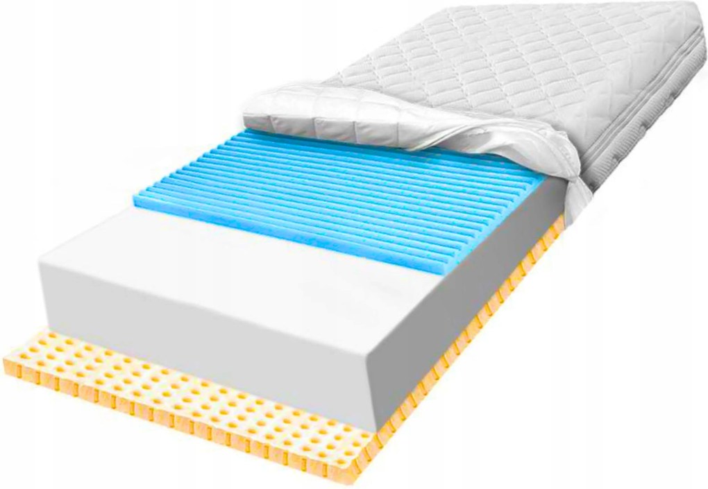 Penový matrac s latexom 170 x 200 27 cm, masážna pena Hr, hrubý elastický