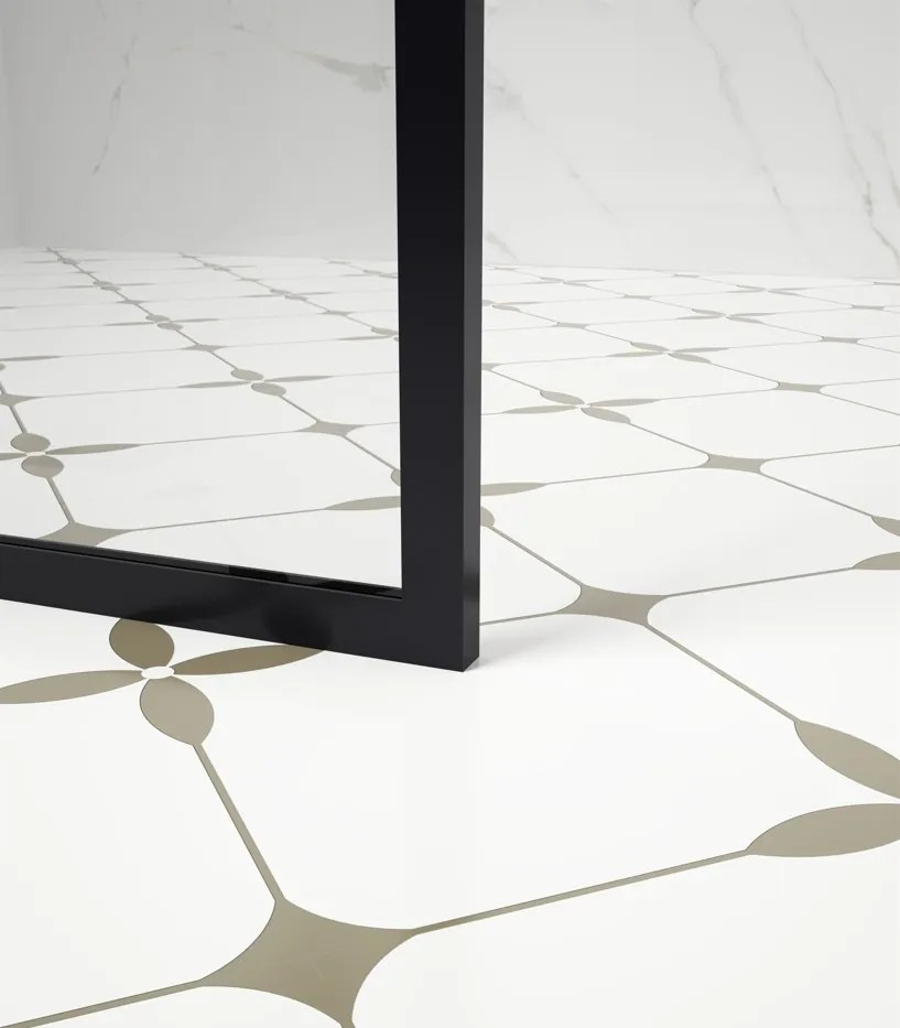 Erga Paris, sprchová zástena Walk-In 50x200 cm v čiernom ráme, 8mm číre sklo, čierny profil, ERG-V02-PARIS-050x200-BF