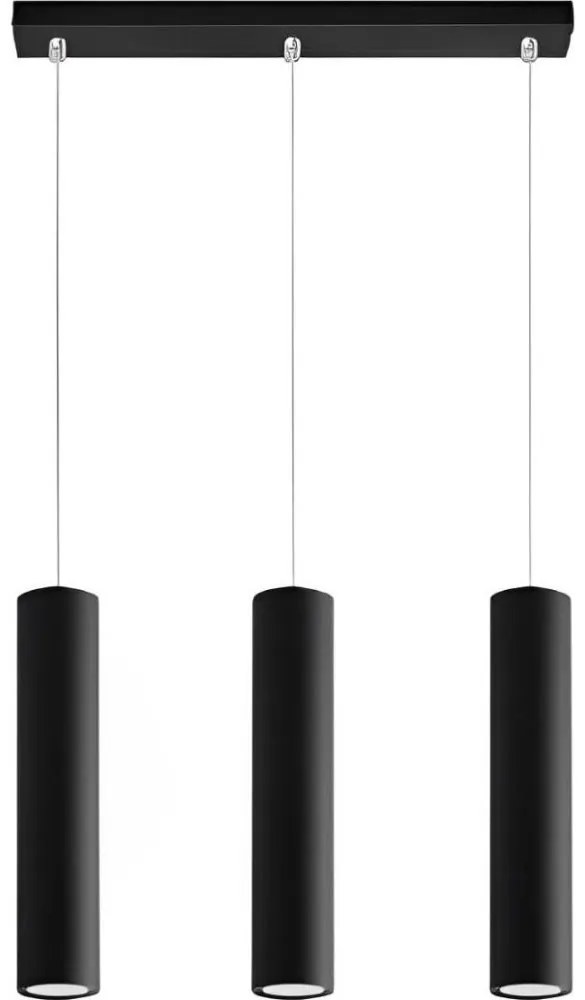 Luster na lanku KARADON 3xGU10/30W/230V čierna