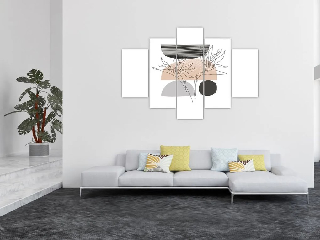 Obraz - Line art kvety N⁰2 (150x105 cm)
