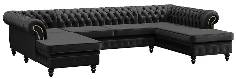 PROXIMA.store - Luxusná sedačka CHESTERFIELD LONG U FARBA NÔH: orech, DRUH LÁTKY: TORRE - 4, FARBA OZDOBNÝCH ŠPENDLÍKOV: chróm