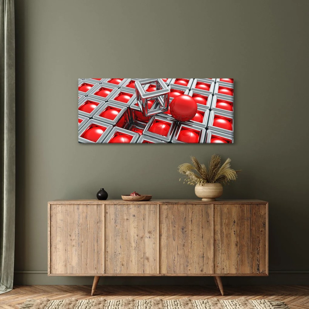 Obraz - 3D metalická abstrakcia (120x50 cm)