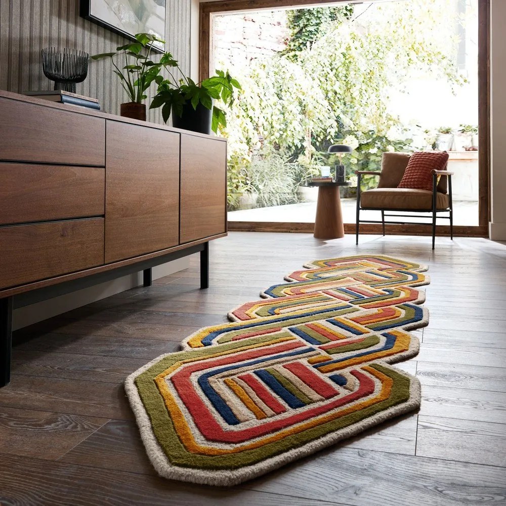 Ručne tkaný vlnený behúň 80x300 cm Lattice Shaped – Flair Rugs