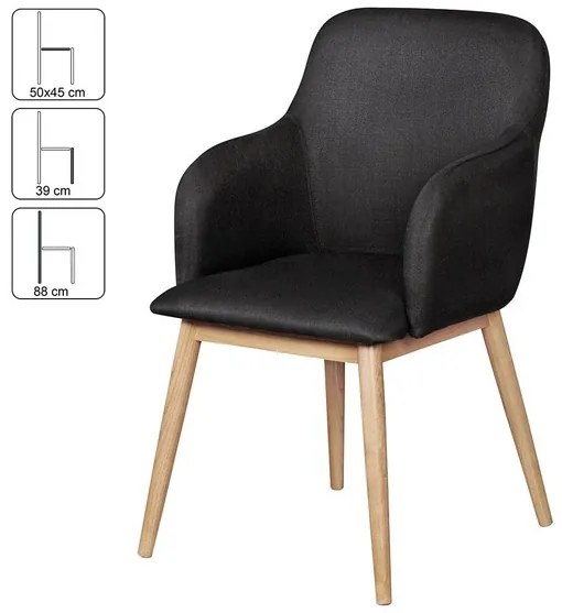 Wohnling Jedálenská stolička v škandinávskom štýle (antracitová) (100235621)