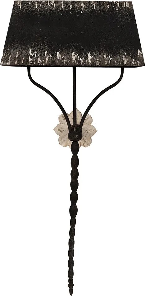 Čierna antik nástenná lampa Vinnia - 55*28*124 cm E27/max 3*60W