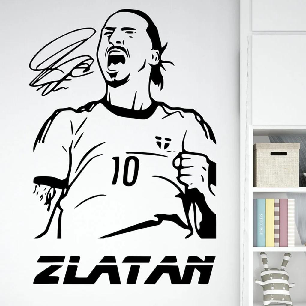 Veselá Stena Samolepka na stenu na stenu Futbalista Zlatan Ibrahimovič Farba: černá