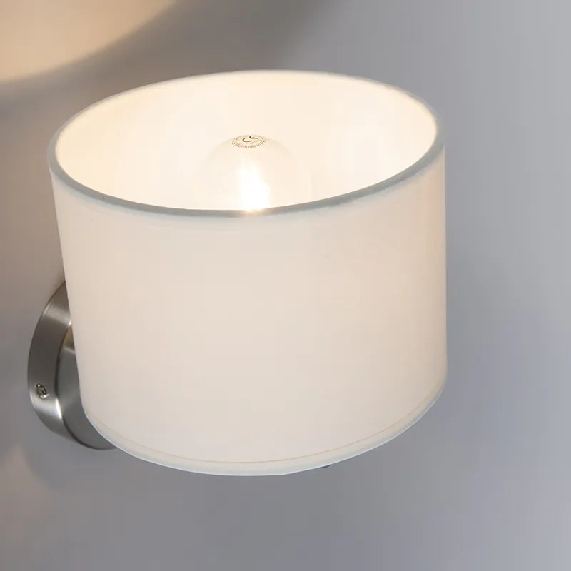 Moderná nástenná lampa biela okrúhla - VT 1