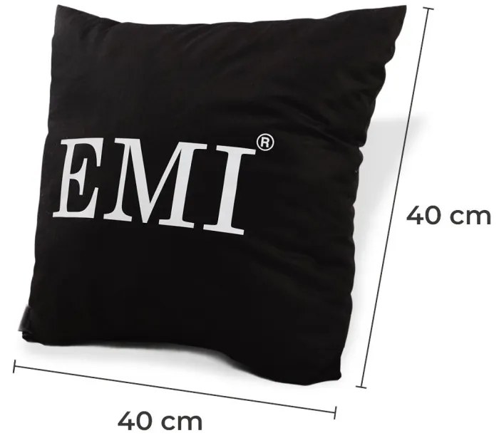 Vankúš 40x40 s potlačou čierny EMI