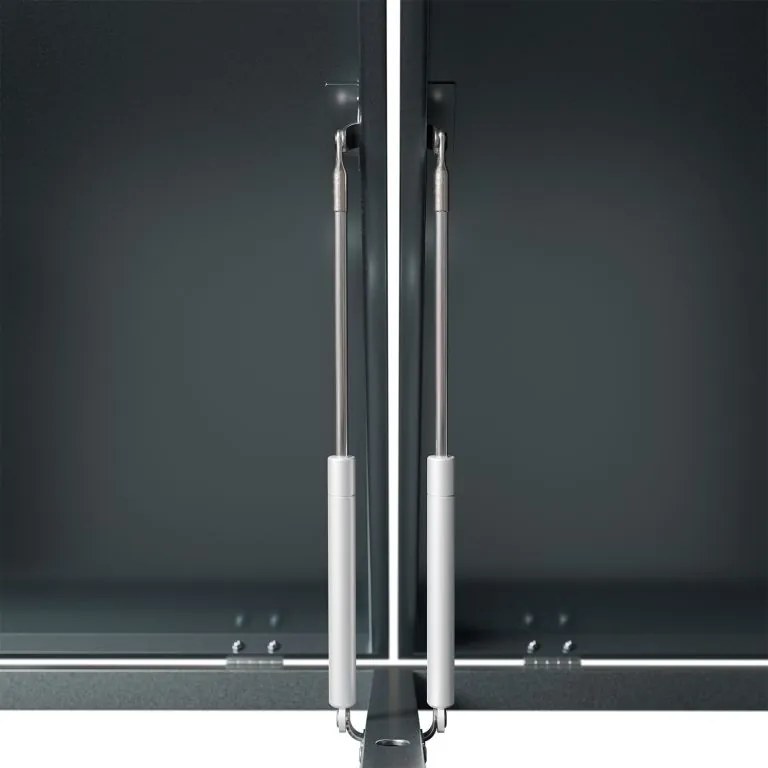 Kovový prístrešok pre 4 popolnice, antracit, 264×116×80 cm