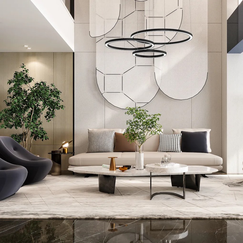 Závesné LED svietidlo Galaxia, 3x LED 85w, 3500k, b