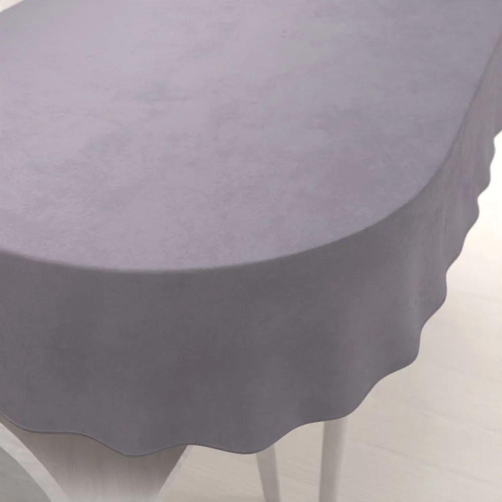 Biante Zamatový oválny obrus Velvet Prémium SVP-013 Sivý 120x160 cm