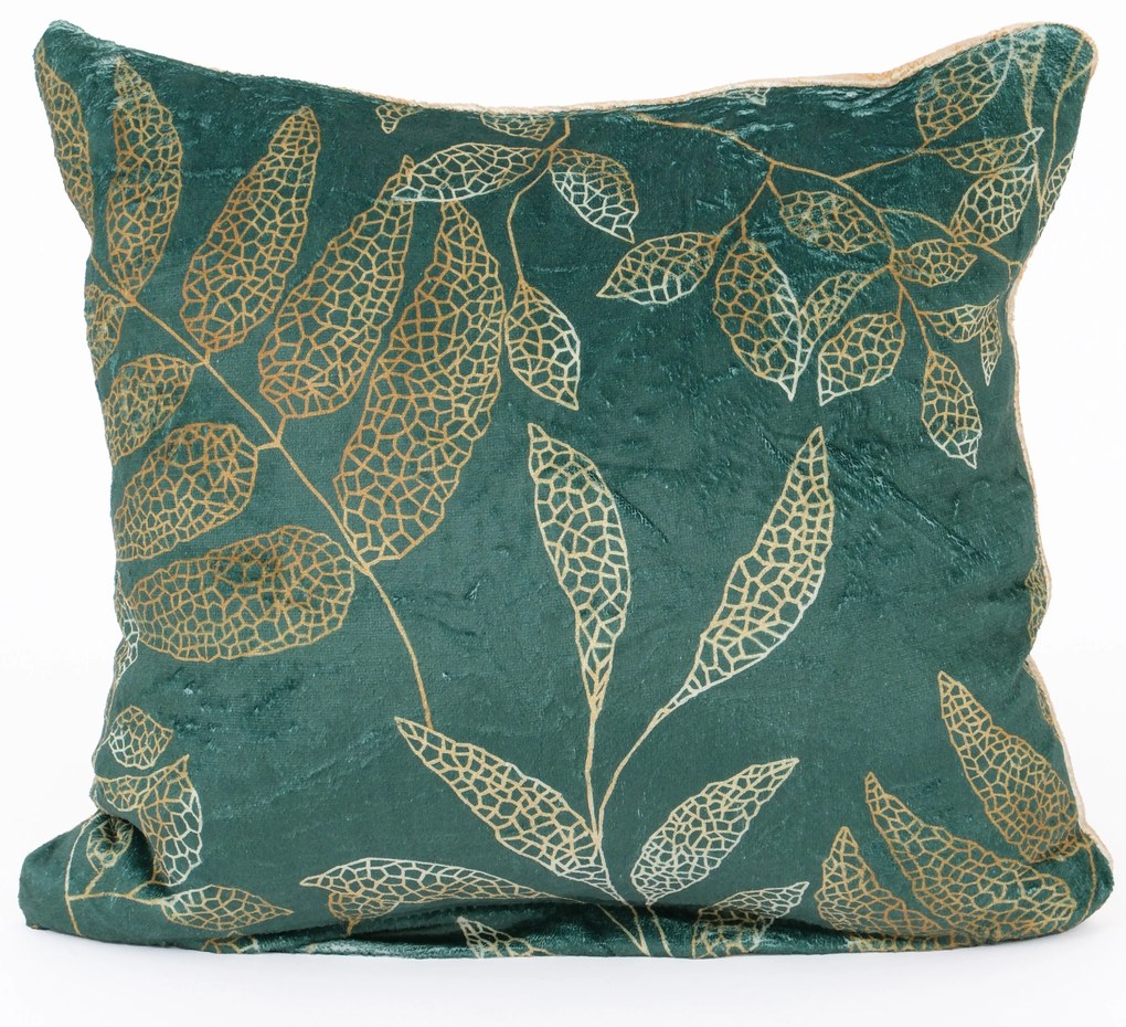 Obliečka na vankúš mikroplyš Digital 40 × 40 cm - Gabriela tmavo zelená