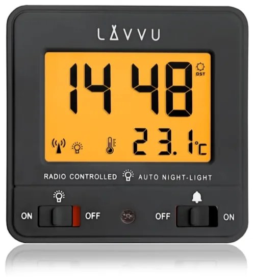 Digitálny rádiom riadený budík LAVVU LAR0041 s automatickým podsvietením