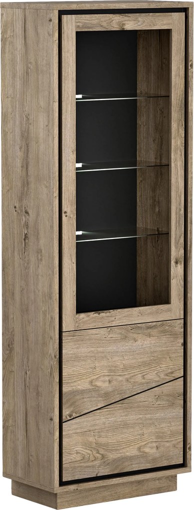 XXXLutz VITRÍNA, antracitová, koňaková, 68/201/37 cm Hom`in - Sklenené vitríny - 000552059502