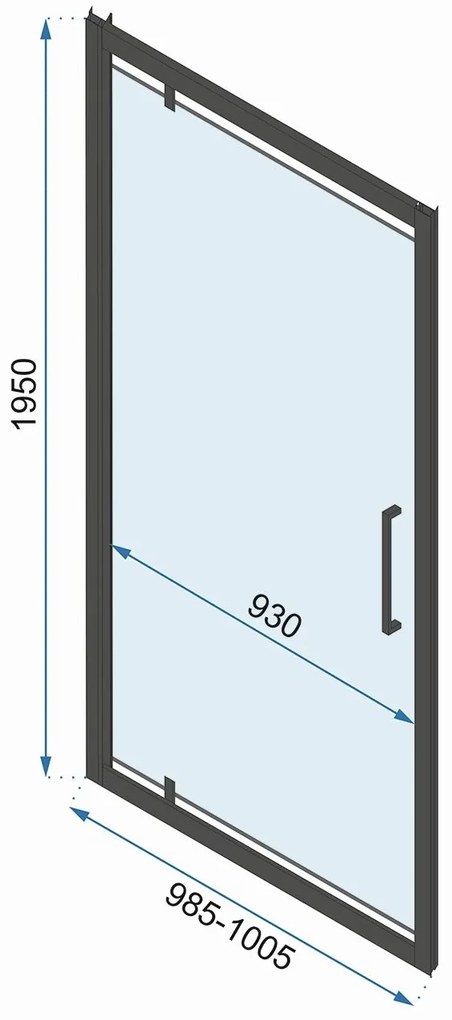 Rea Rapid Swing, 3-stenová sprchová kabína 100 (dvere) x 100(stena) x 100(stena) x 195 cm, 6mm číre sklo, chrómový profil, KPL-09123