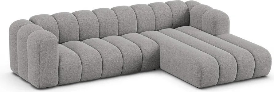 Sivá ženilková rohová pohovka (pravý roh/s leňoškou) Lupine – Micadoni