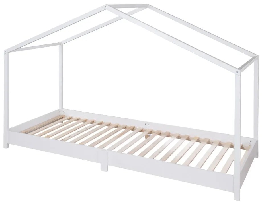 Biela domčeková detská posteľ 90x200 cm Montessori – Roba