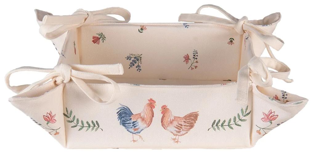 Bavlnený košík na pečivo Chicken and Rooster - 35*35*8 cm