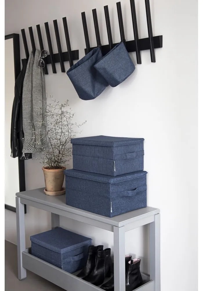 Modrý látkový úložný box s vekom 35x26x19 cm Soft Storage – Bigso