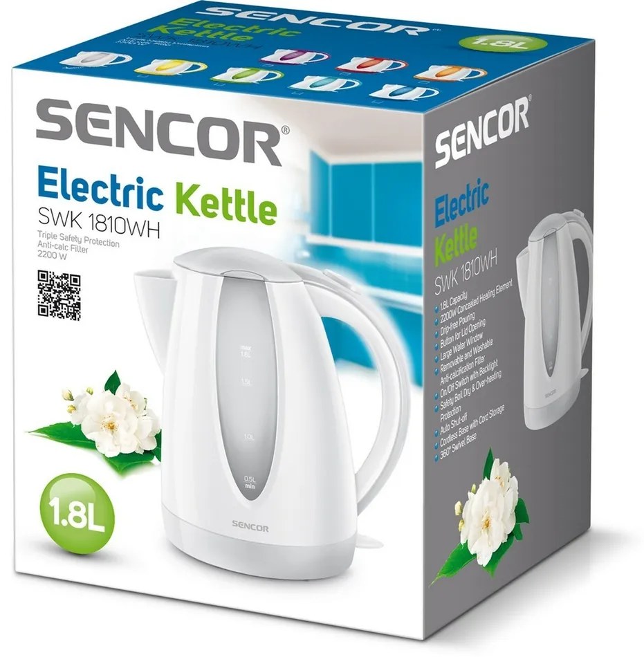 Sencor SWK 1810WH rýchlovarná kanvica biela, 40032483