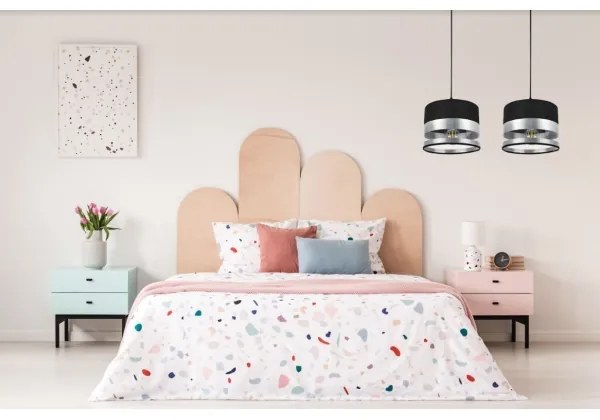 Luster na lanku MILO 2xE27/60W/230V strieborná/čierna