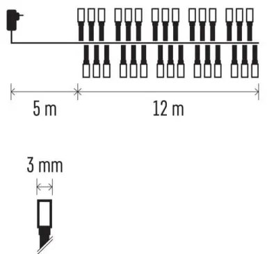 LED Vianočná vonkajšia reťaz 600xLED/17m IP44 studená biela