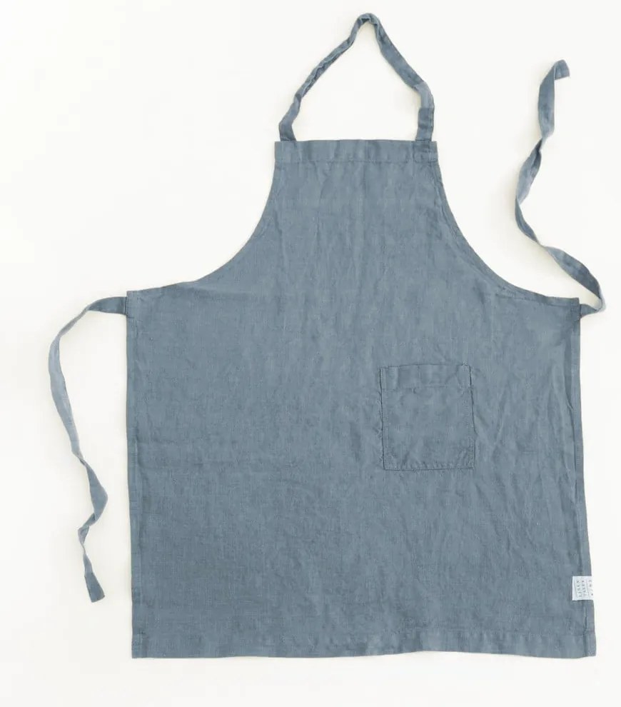 Detská modrá ľanová zástera Linen Tales Regular, 67 x 57 cm