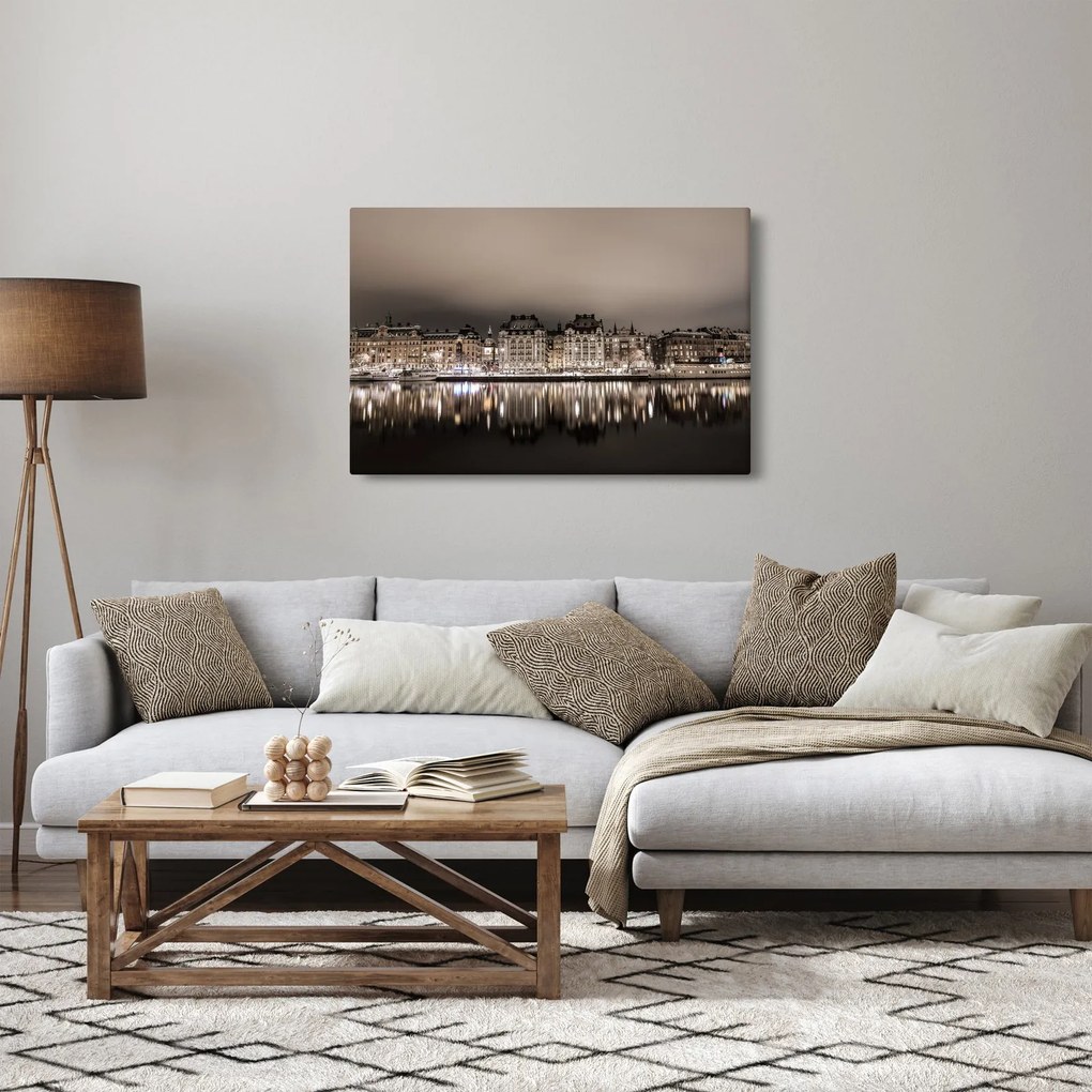 Obraz mesta v šere (90x60 cm)