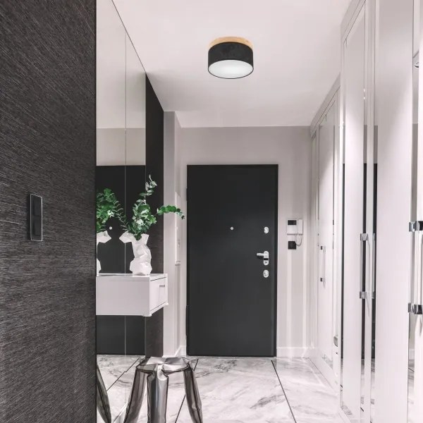 Brilagi - LED Stropné svietidlo BELLADONNA 1xE27/15W/230V pr. 30 cm čierna/borovica