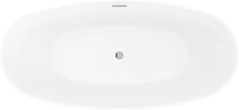 Mexen Olea, voľne stojaca vaňa, vzor, 170 × 80 cm, biela-čierna, chrómový prepad, 52821708075-01