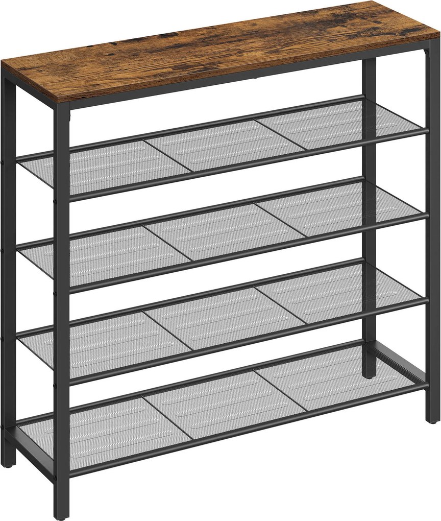 XXXLutz REGÁL NA TOPÁNKY, hnedá, čierna, 100/92,5/30 cm Boxxx - Online Only drobný nábytok - 002543008101