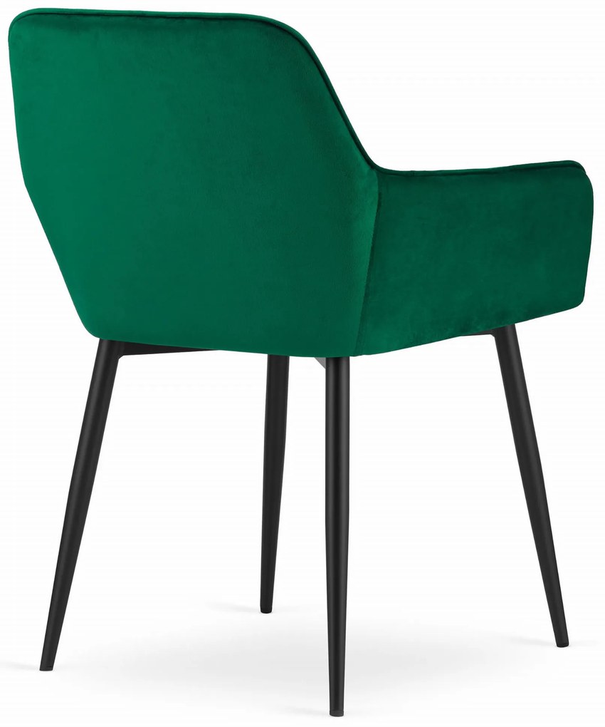 Vintino kreslo NOLA Velvet - smaragdovo zelena farba, nohy čierne - vintino.sk