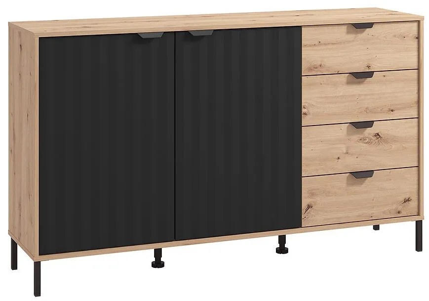 Komoda Vandea 3k4f Artisan/Čierna 11013378