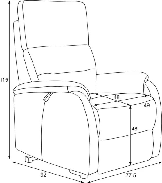 Polohovacie kreslo čierne, elektrické TV-L8904 BK3