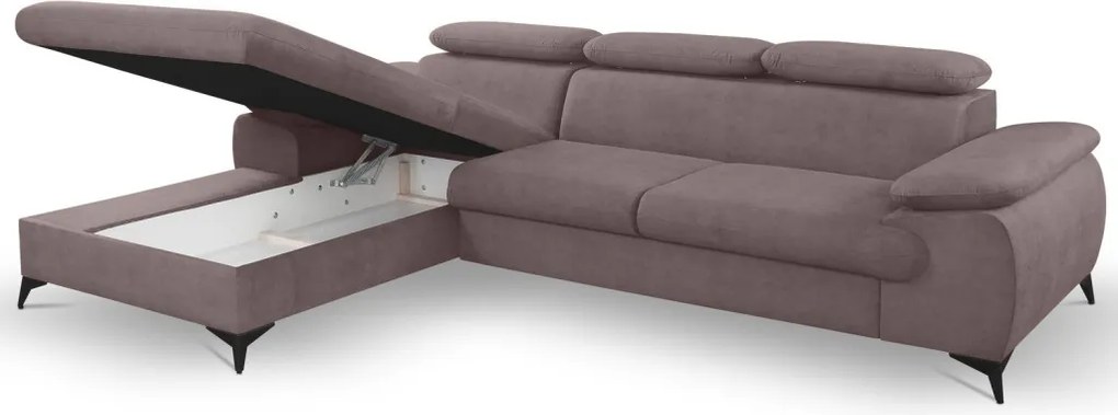 Rohová sedacia súprava Scala, staroružová látka,ľavý roh