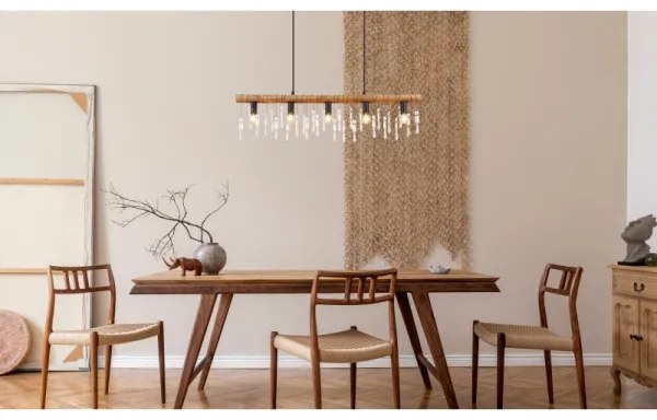 Globo 15532-5H - Luster na lanku KIRA 5xE14/40W/230V čierna/hnedá