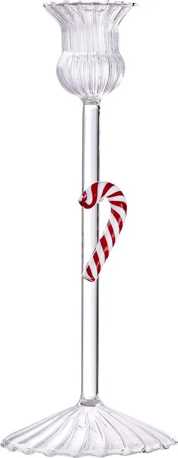 MERRY & BRIGHT Svietnik "Candy Cane" - číra
