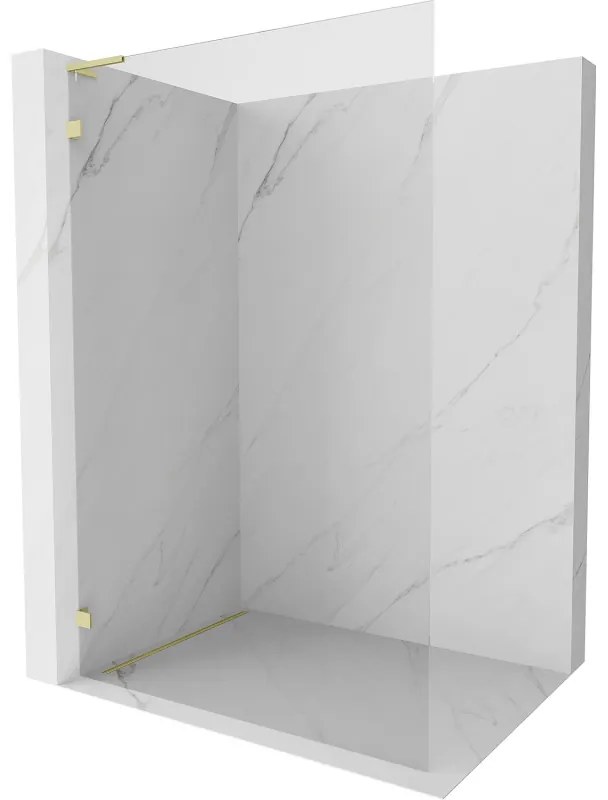 Mexen Lunar L sprchová stena ľavá 90 x 200 cm, 8mm číre sklo, zlatá matná, 830L-090-000-55-00-L