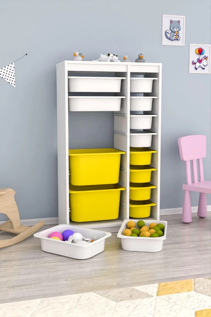 Organizér na hračky Dremonka 6 (biela + žltá). Akcia -22%. Vlastná spoľahlivá doprava až k Vám domov. 1124286