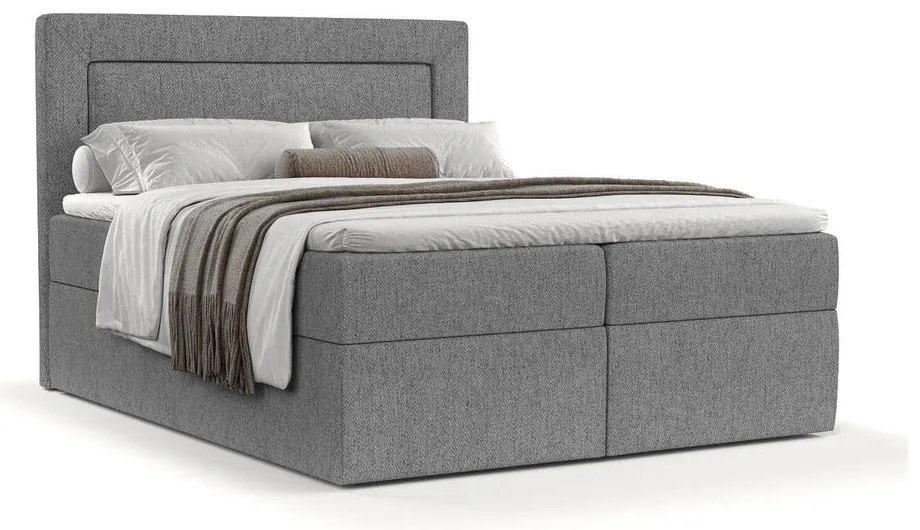 Sivá boxspring posteľ s úložným priestorom 160x200 cm Imagine – Maison de Rêve