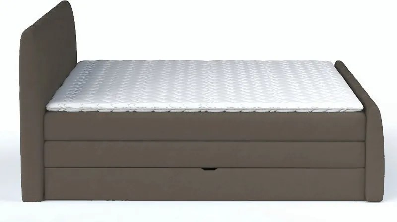 Posteľ boxspring Fresco 180x200 cm, svetlo hnedá látka