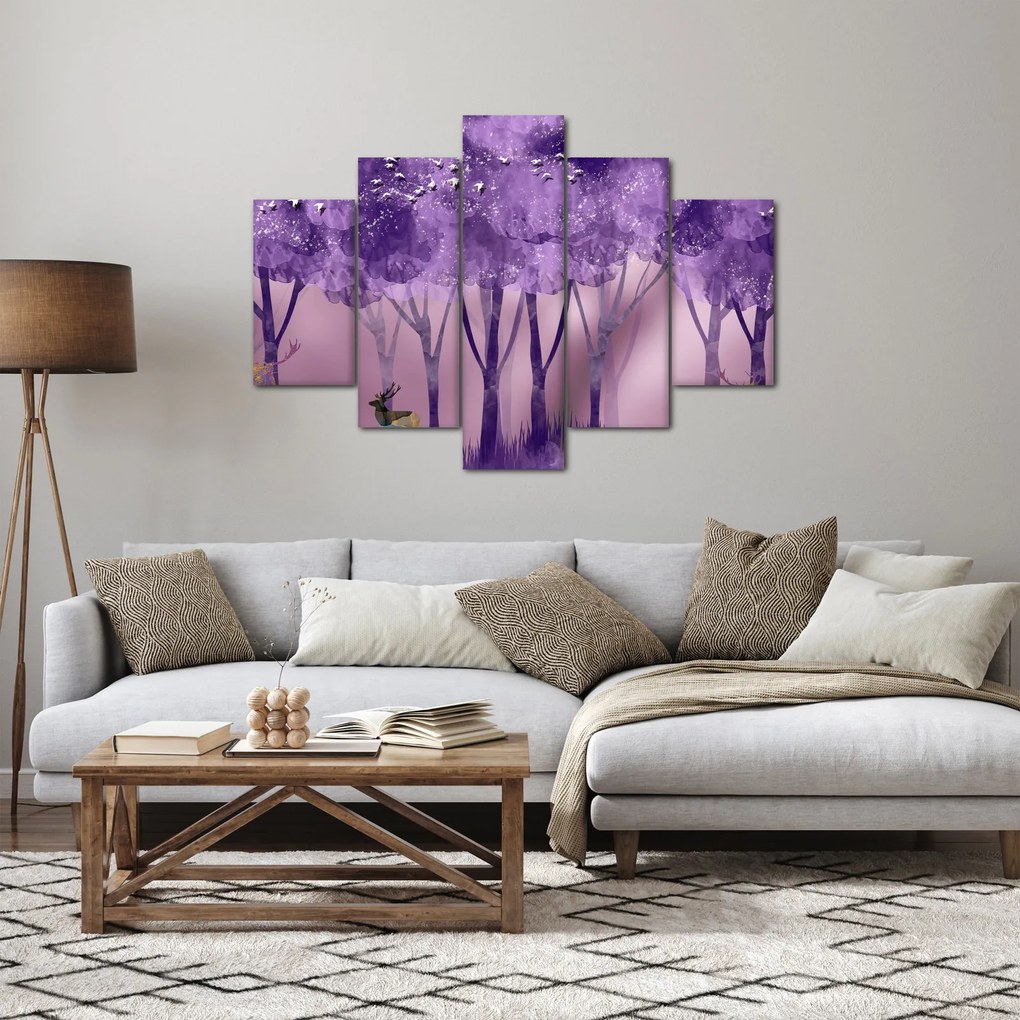 Obraz - Jelene v magickom lese (150x105 cm)