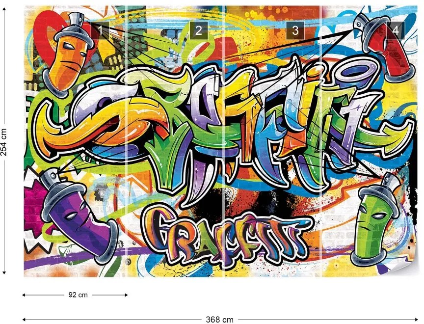 Fototapeta GLIX - Graffiti + lepidlo ZADARMO Vliesová tapeta  - 368x254 cm