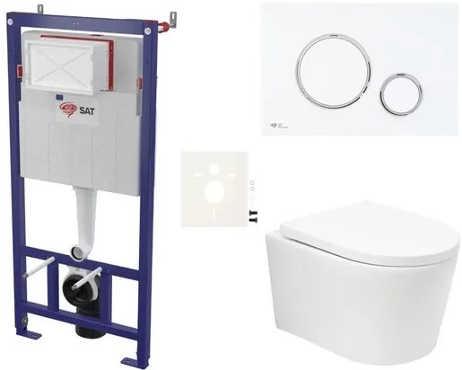 Závesný wc set SAT BREVIS do ľahkých stien / predstenová vírové splachování SIKOSSBRTOR76K