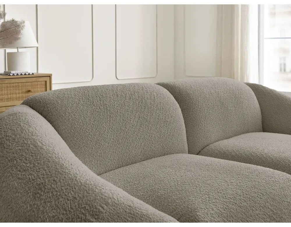 Sivohnedá pohovka z textílie bouclé 230 cm Tina – Bobochic Paris