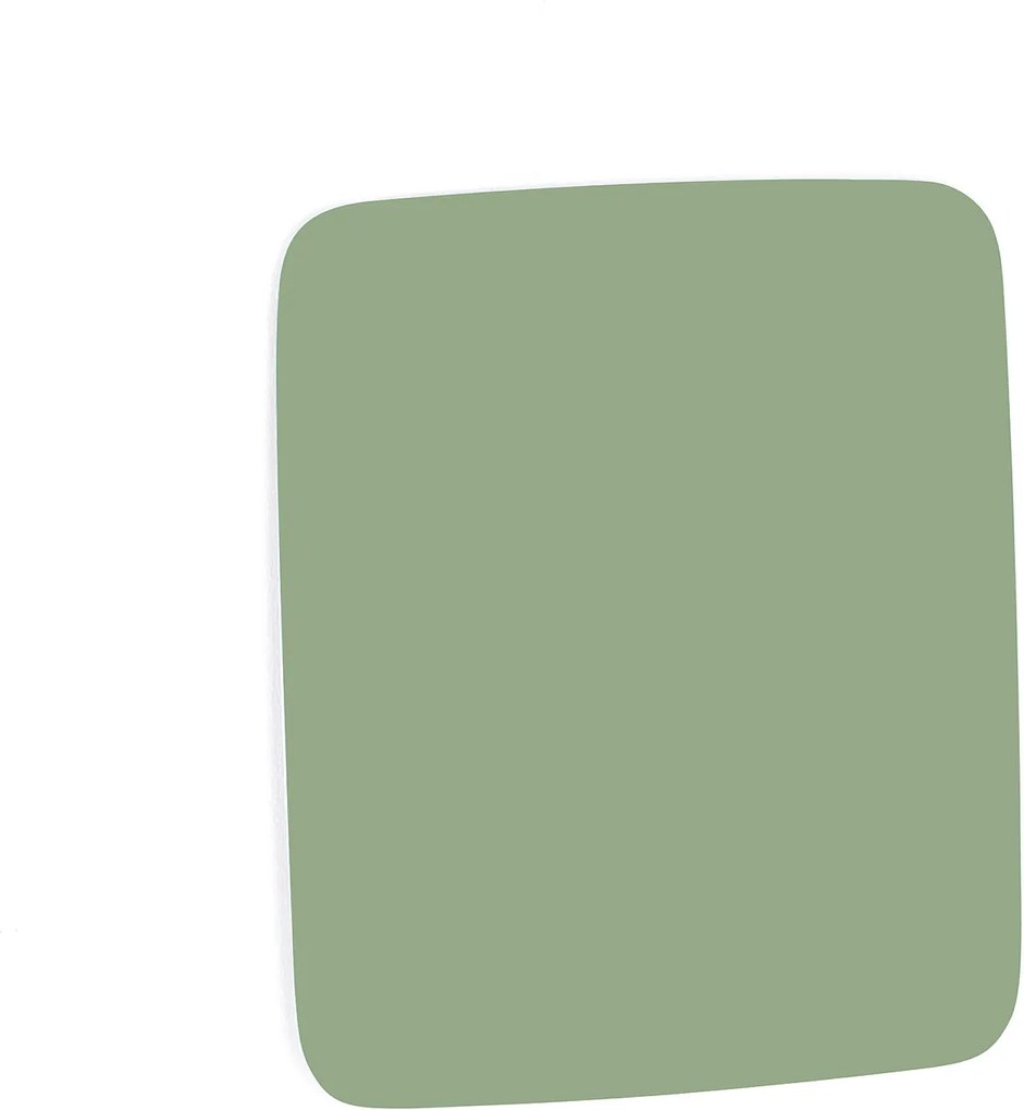Sklenená magnetická tabuľa Stella so zaoblenými rohmi, 500x500 mm, pastelová zelená