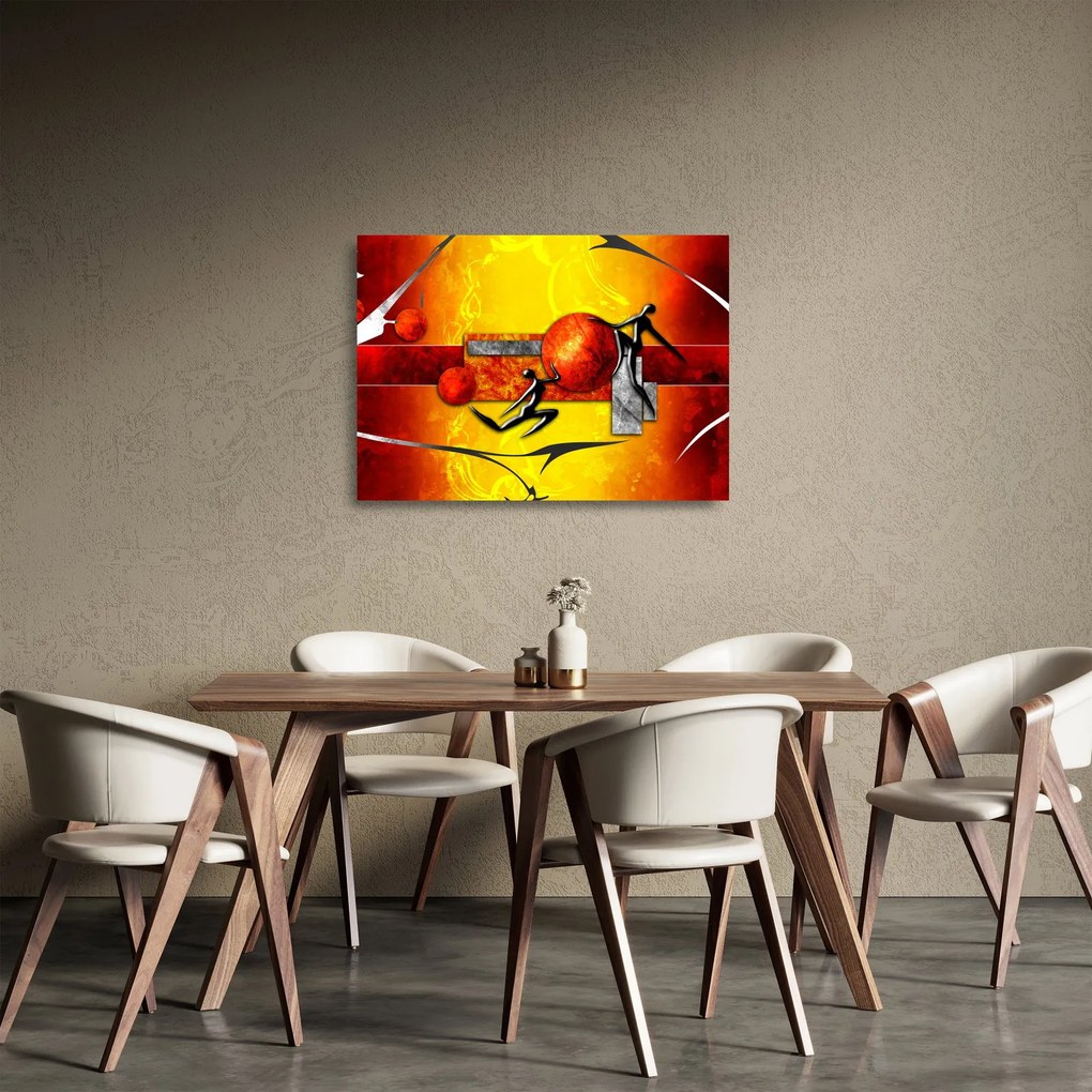Sklenený obraz - Maľba ľudskosti (70x50 cm)