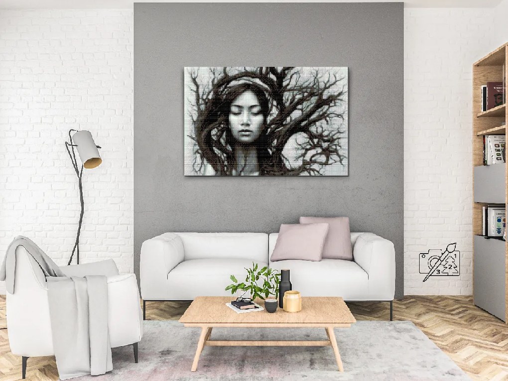 Gario Diamantové maľovanie Mystická žena Rozmery: 120 x 80 cm, Rámovanie: S vnútorným rámom, Diamanty: Štvorcové