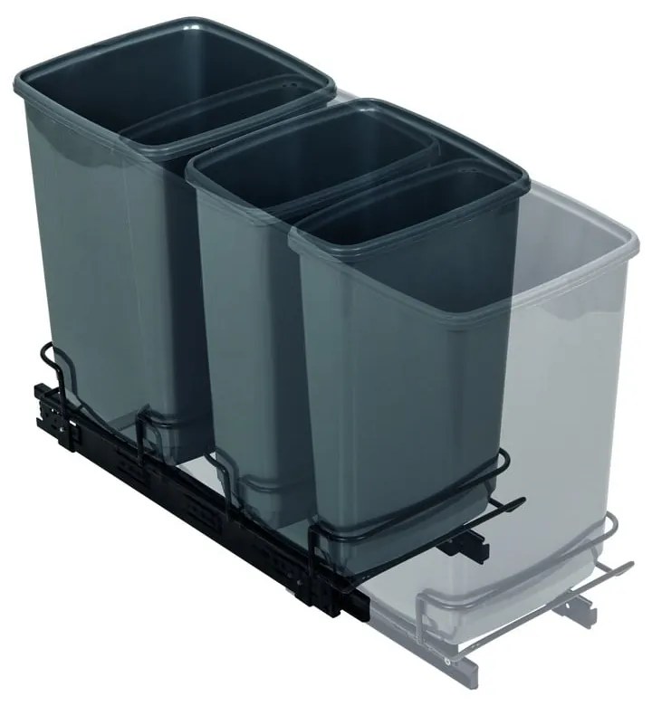 Súprava 2 sivých odpadkových košov Addis In-Cupboard Bin, 10 l