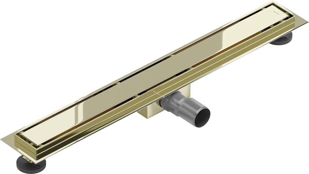 Mexen Flat nerezový sprchový žľab 50 cm (2v1) - vzor M13 , zlatá, 1510050-15
